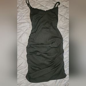 Tight Ruched Black Dress